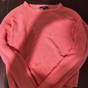 Forever 21 Pink Crew Neck Ribbed Sweater